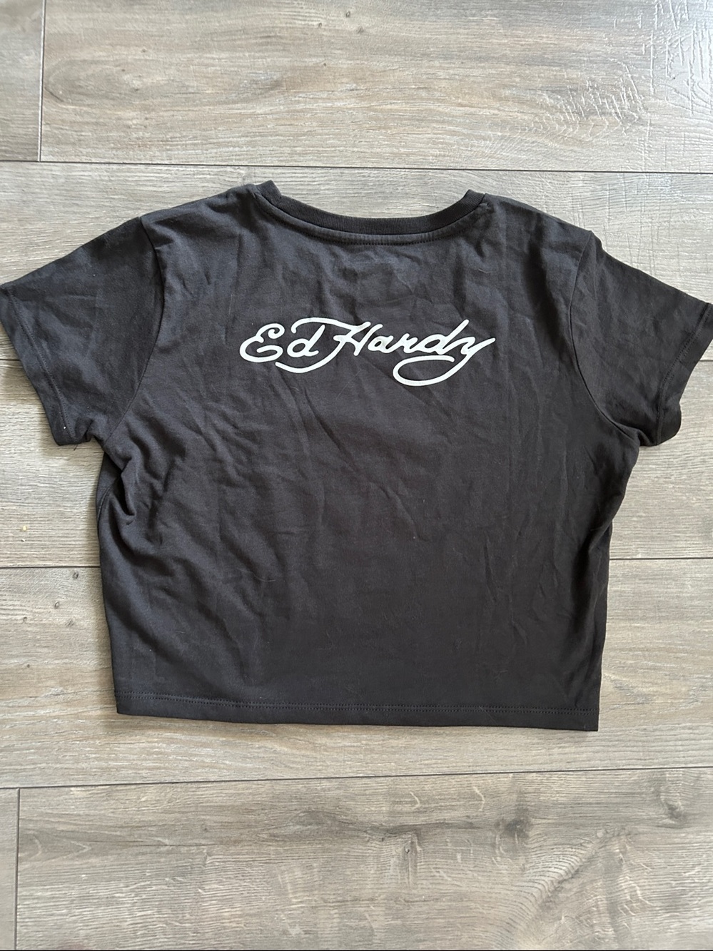 Ed Hardy Black Orchid Rhinestone Tee - Picture 9 of 12